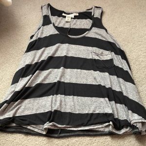 Long flowy tank top black and gray stripes